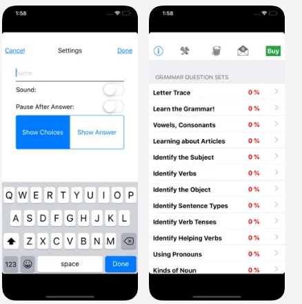 Grammar Basics and Advanced iPhone educational apps